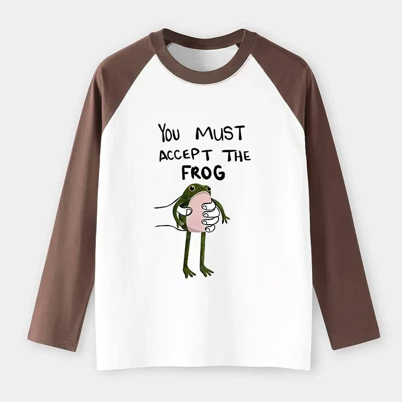 Kyoto-Lion Accept This Frog Raglan Long Sleeve T-shirt