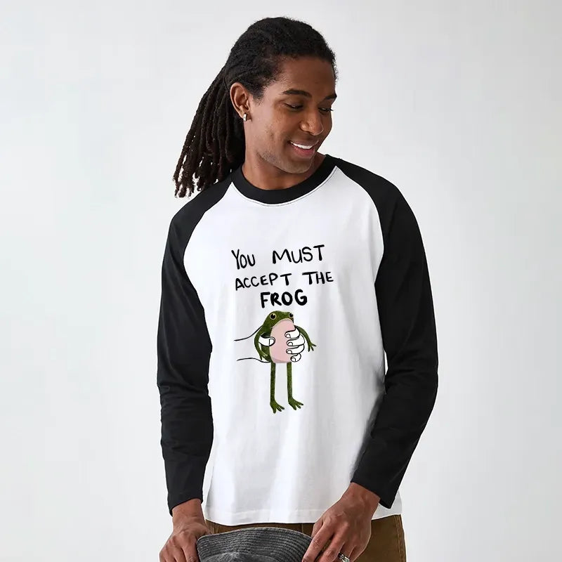 Kyoto-Lion Accept This Frog Raglan Long Sleeve T-shirt