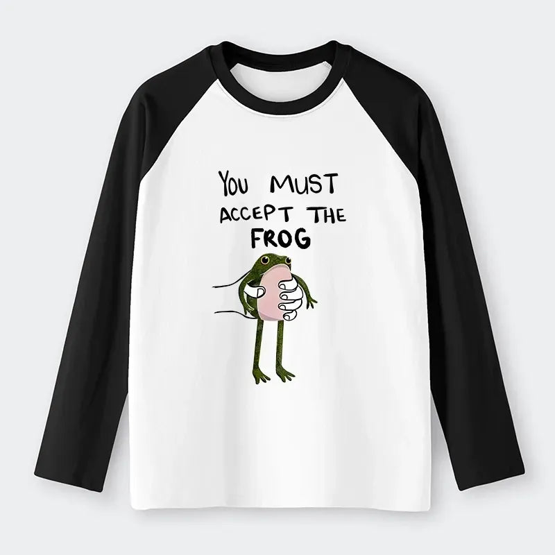 Kyoto-Lion Accept This Frog Raglan Long Sleeve T-shirt