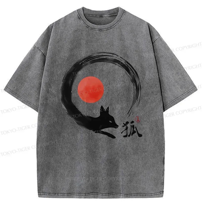 Japanese Retro Fox T-Shirt for Streetwear