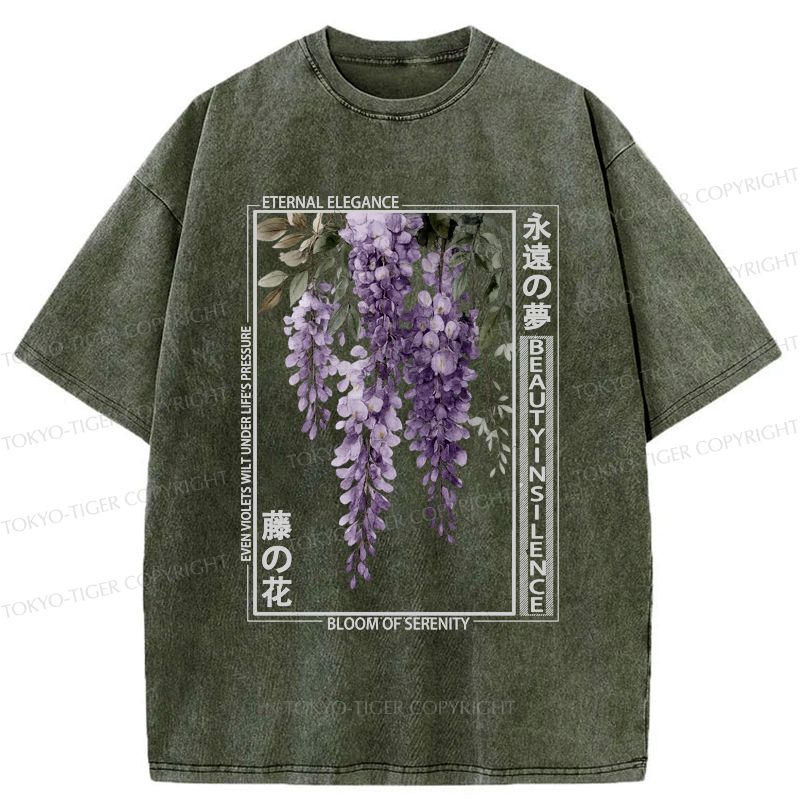 Japanese Wisteria Washed T-Shirt for Summer
