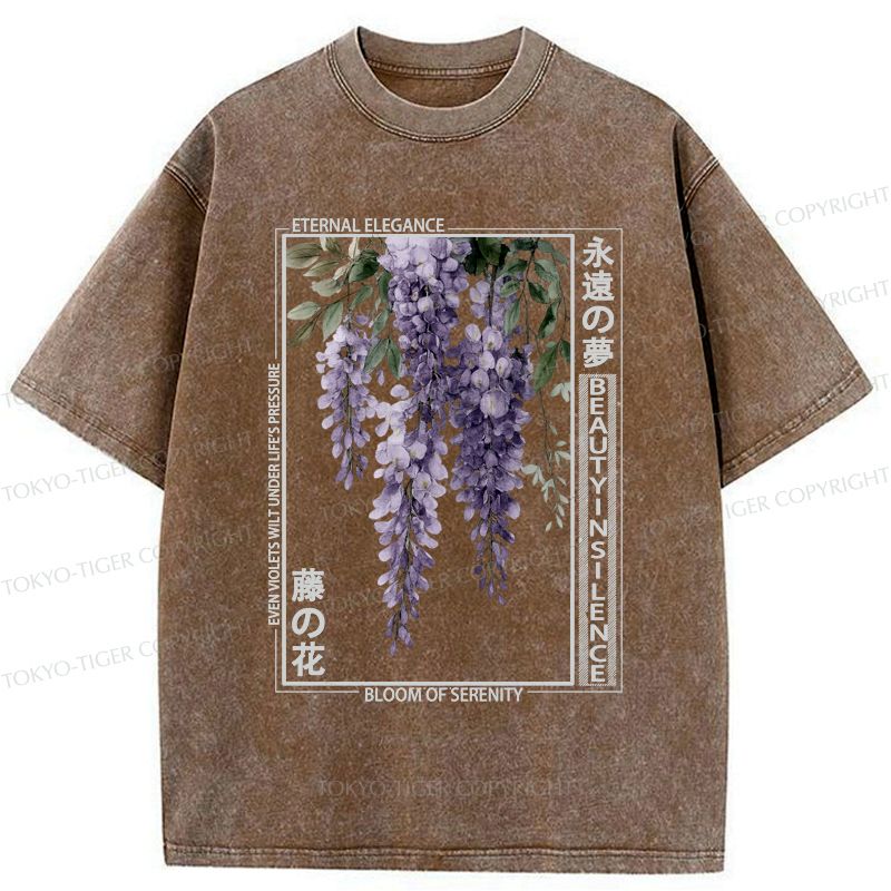 Vintage Unisex T-Shirt with Wisteria Print