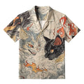 Japanese Cat Aloha Shirt for Summer Vacation