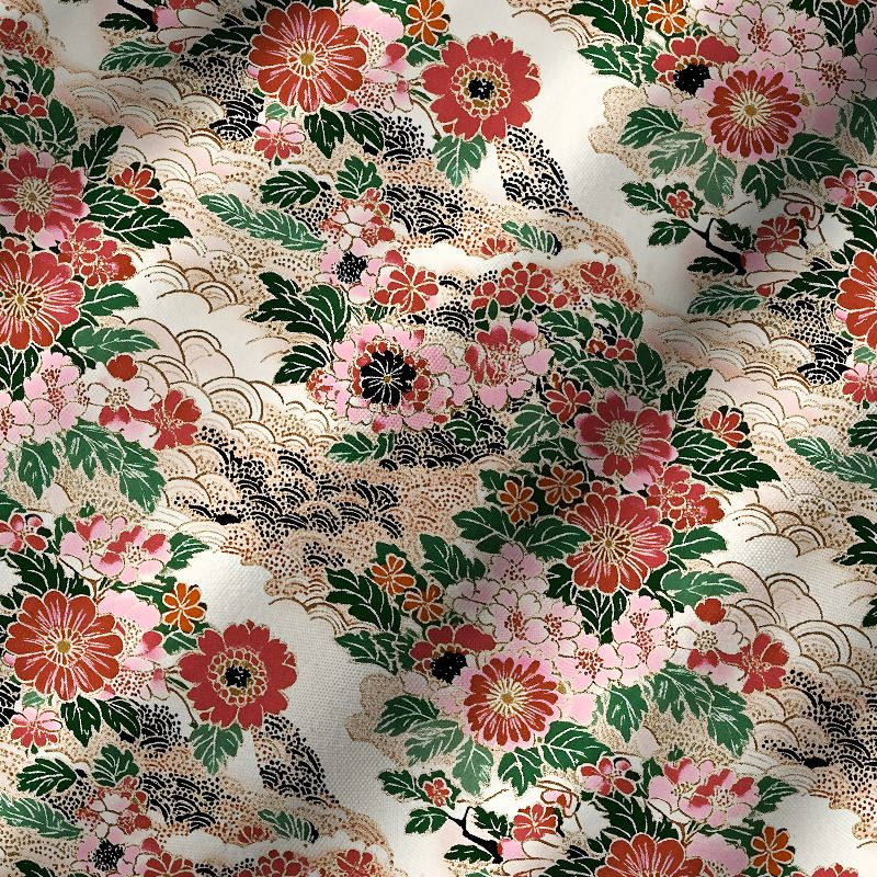Japanese Floral Cuban Collar Shirt