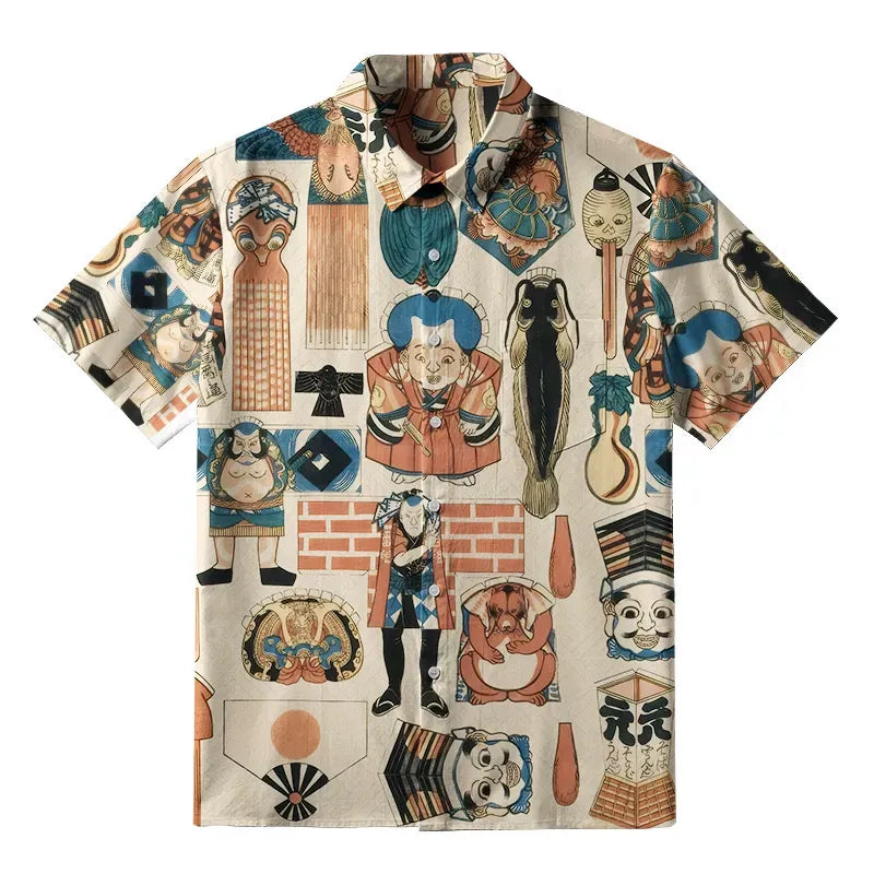 Kyoto Lion Japanese button-up shirt for daily wear