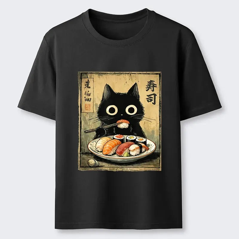 Kyoto-Lion Vintage Japanese Sushi Cat Classic T-Shirt