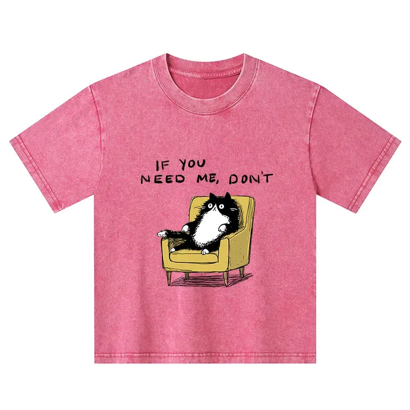 Kyoto-Lion Unavailable Cat Kids Washed T-Shirt