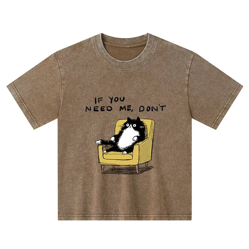 Kyoto-Lion Unavailable Cat Kids Washed T-Shirt