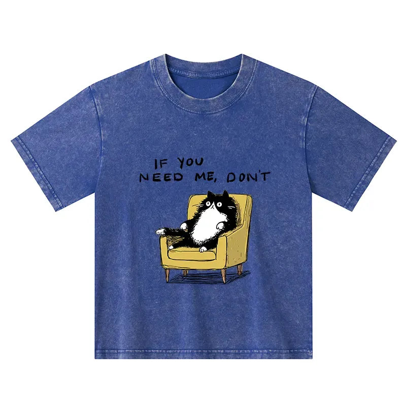 Kyoto-Lion Unavailable Cat Kids Washed T-Shirt