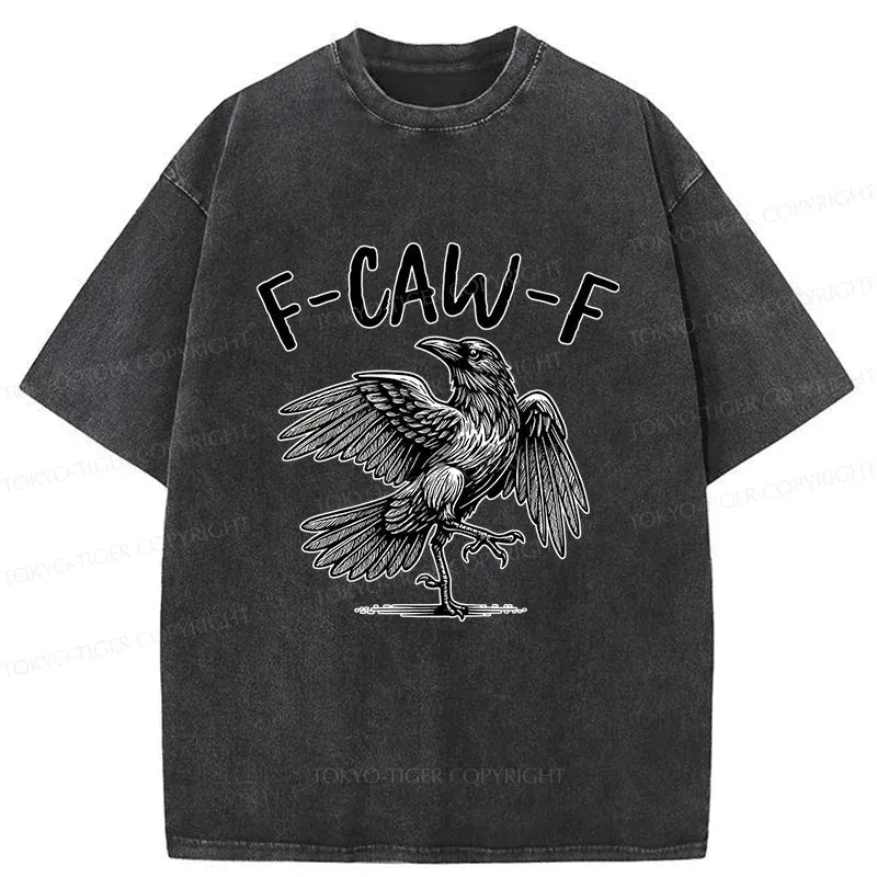 Kyoto-Lion Crow's Cry Funny Washed T-Shirt