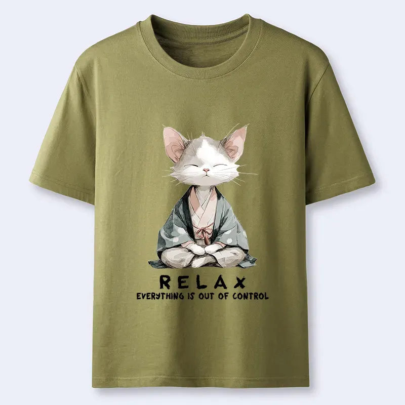 Japanese Zen Cat Relaxation T-Shirt