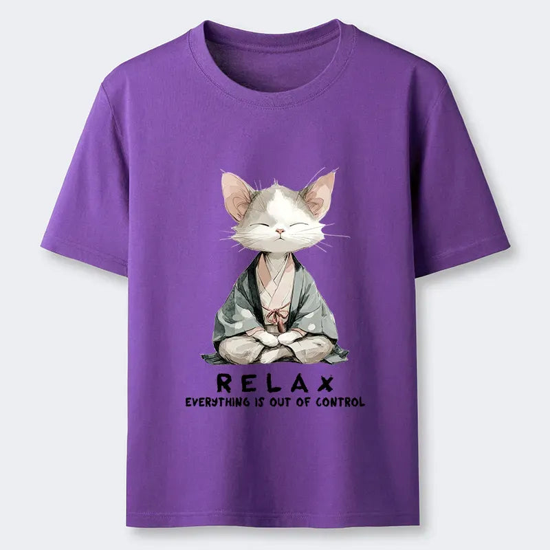 Japanese Zen Cat Relaxation T-Shirt