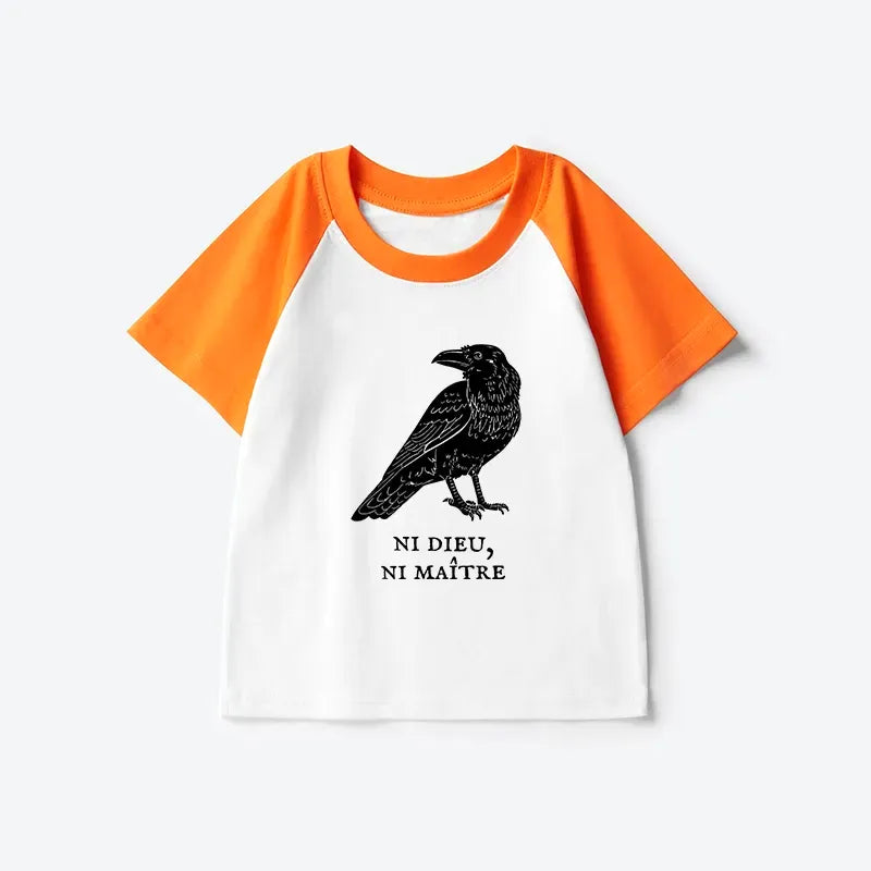 Crow Kids Raglan Shirt with Japanese Style