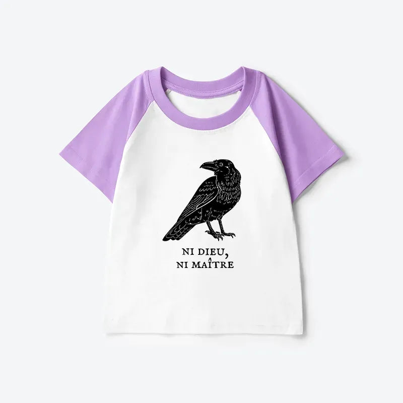 Japanese Crow Kids Raglan T-shirt for Gift Idea