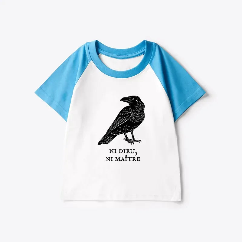 Crow Kids Raglan Shirt with Japanese Style