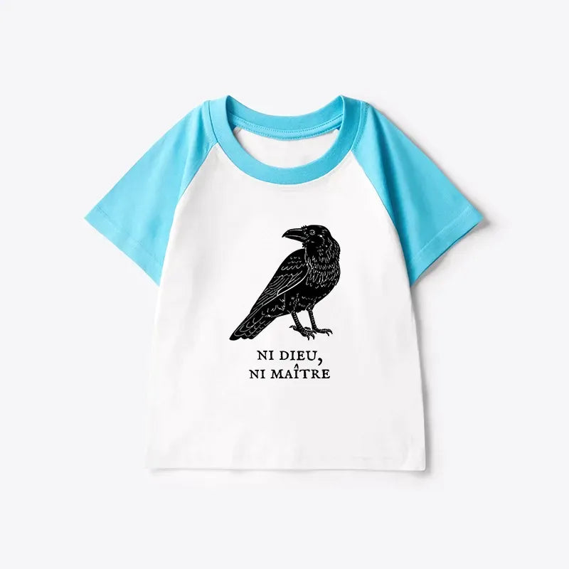 Kyoto-Lion Crow Have A Strong Sense Of Self Kids Raglan T-shirt