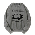Japanese style unisex washed sweatshirt