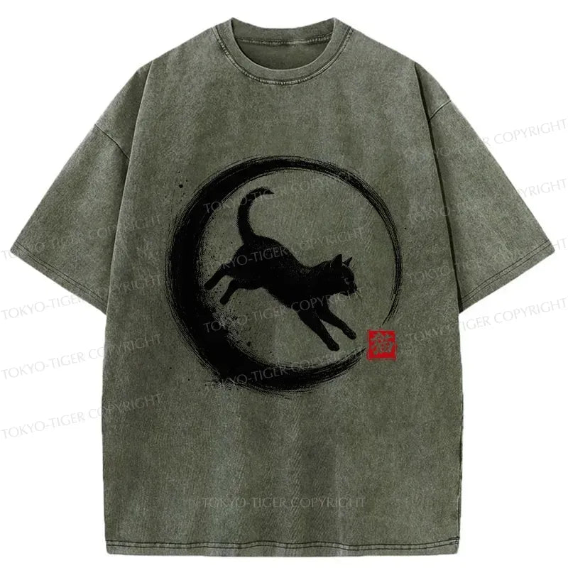 vintage ukiyo-e cat shirt for streetwear