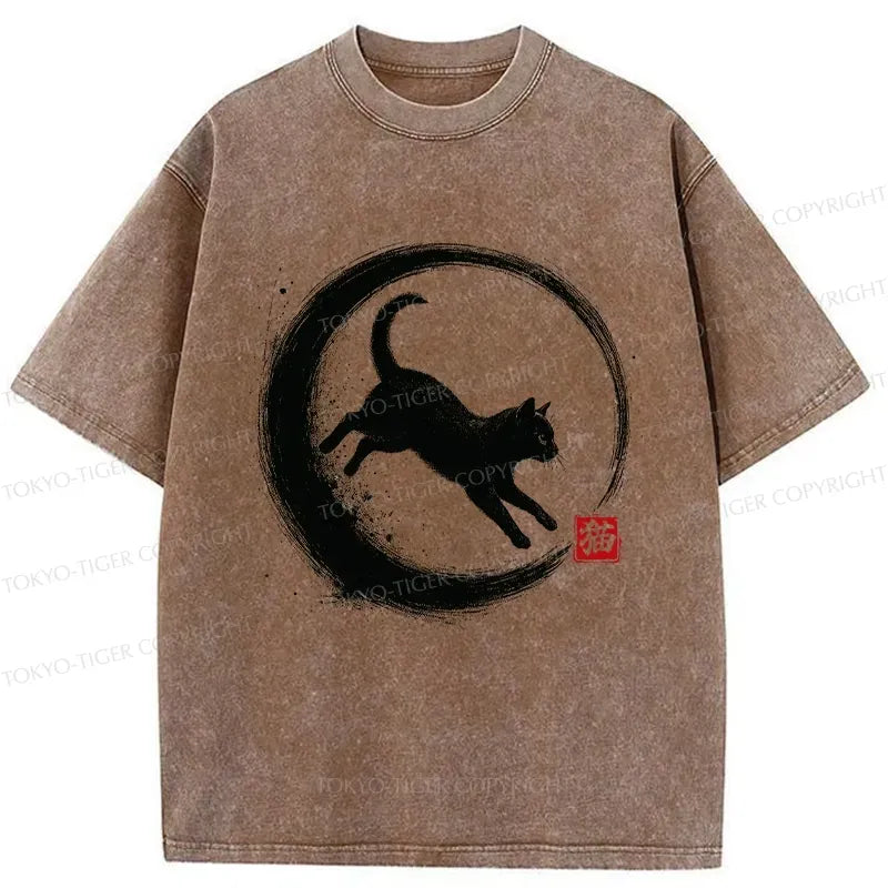 vintage ukiyo-e cat shirt for streetwear