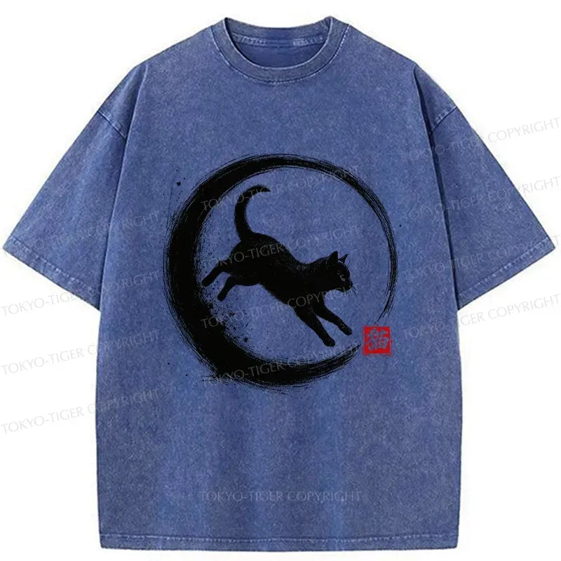 Japanese retro cat t-shirt for gift