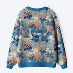 Japanese Octopus Samurai Ugly Cardigan Sweater