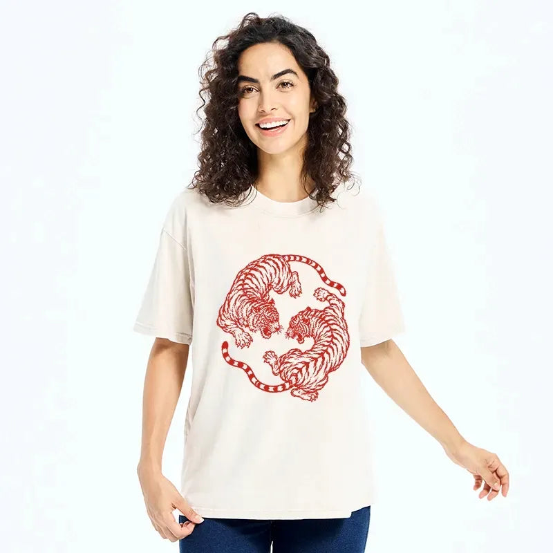 japanese vintage tiger t-shirt for daily wear