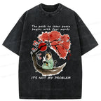 Kyoto-Lion Funny It's Not My Problem Washed T-Shirt