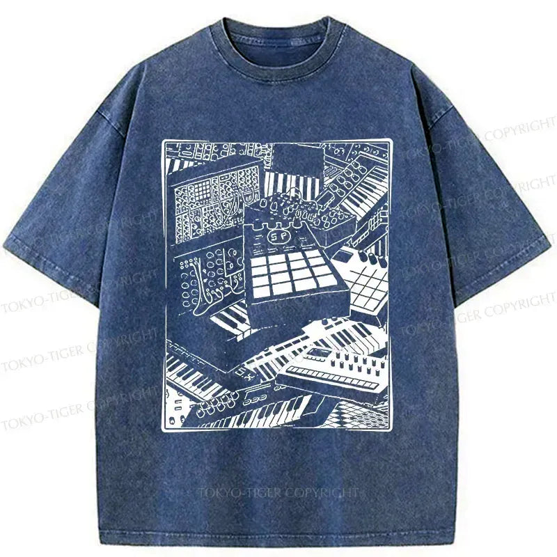 Japanese Retro Washed T-Shirt for Streetwear