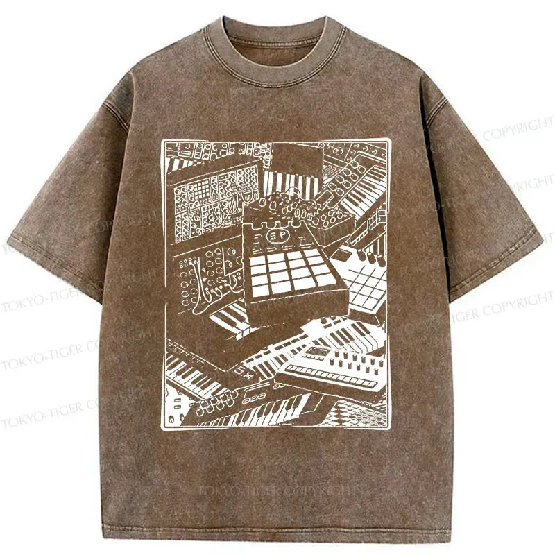 Japanese Retro Washed T-Shirt for Streetwear