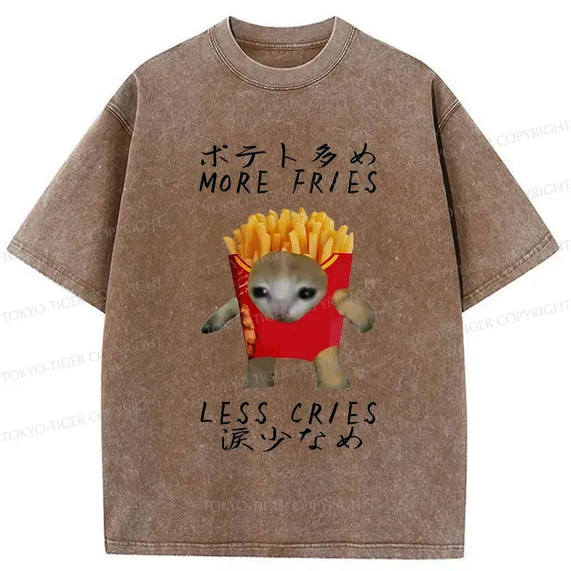 Kyoto-Lion More Fries Less Cries Washed T-Shirt
