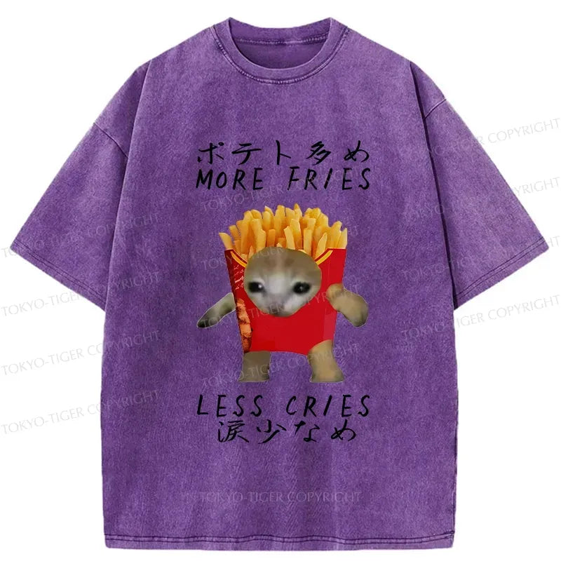 Kyoto-Lion More Fries Less Cries Washed T-Shirt