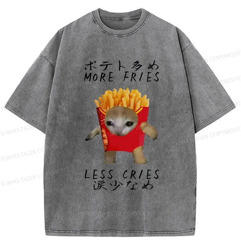 Kyoto-Lion More Fries Less Cries Washed T-Shirt