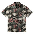 Kyoto-Lion Skulls And Blooms Button-up Shirt