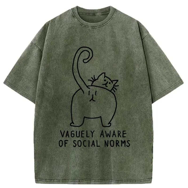 Kyoto-Lion Vague Understanding Funny Washed T-Shirt