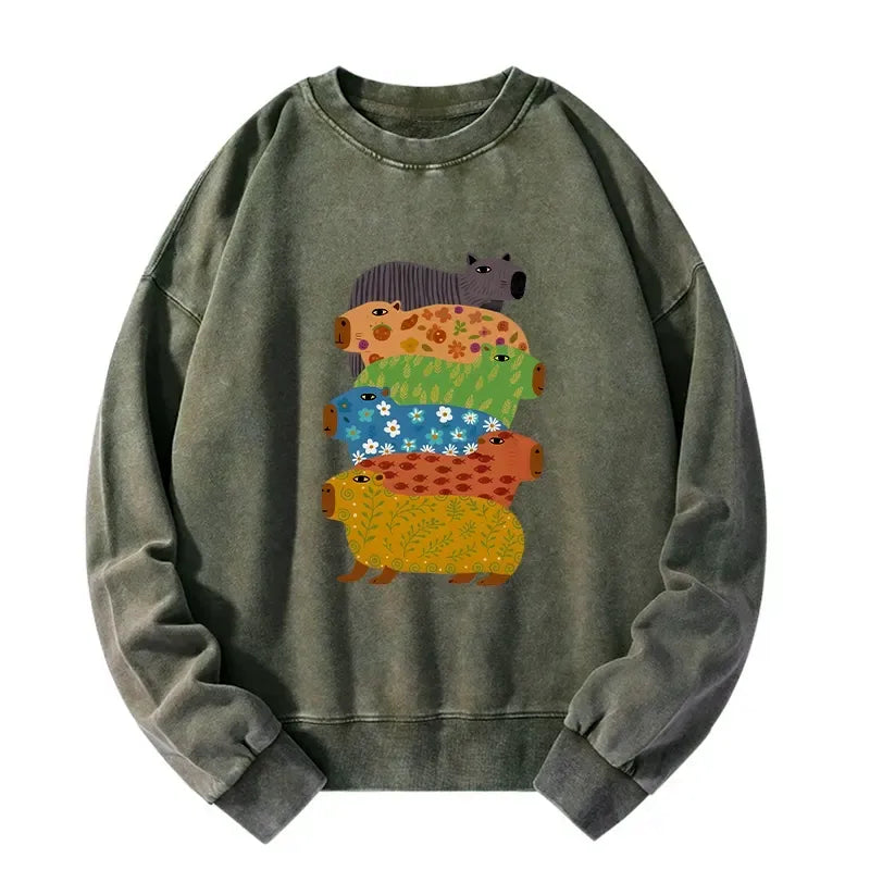 Colorful Capybara Sweatshirt for Everyday