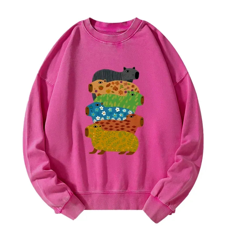 Colorful Capybara Sweatshirt for Everyday