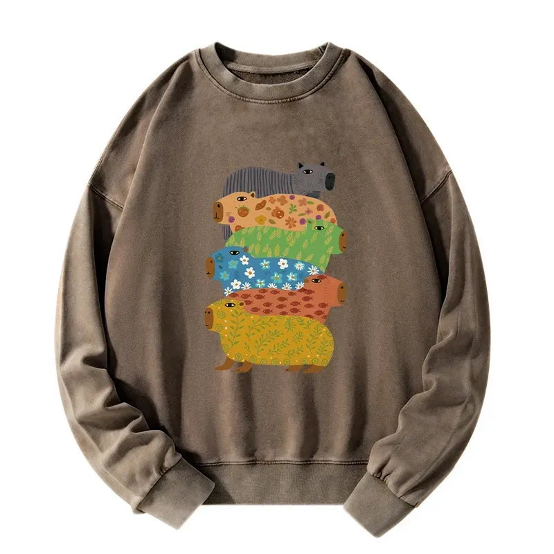 Japanese Washed Sweatshirt Trendy Gift