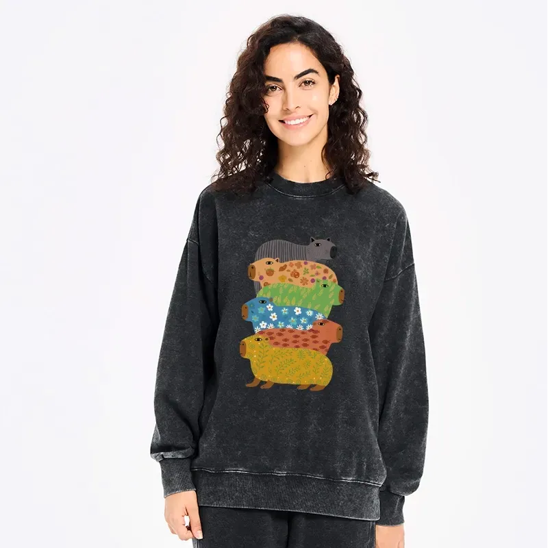 Japanese Washed Sweatshirt Trendy Gift