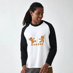 Kyoto-Lion Gingerbread Ninja Raglan Long Sleeve T-shirt