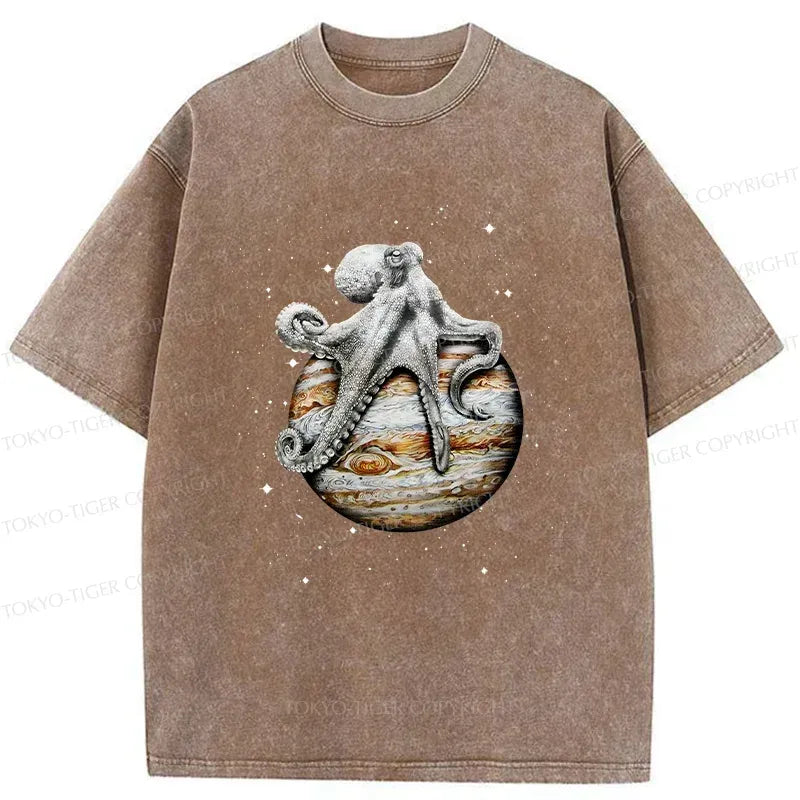 Vintage Washed Octopus T-Shirt for Streetwear