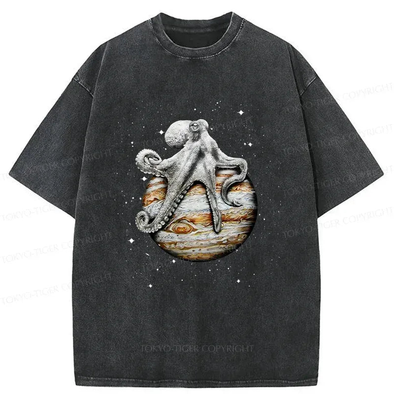 Vintage Washed Octopus T-Shirt for Streetwear