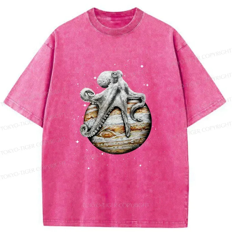 Kyoto-Lion Octopus And The Planet Washed T-Shirt