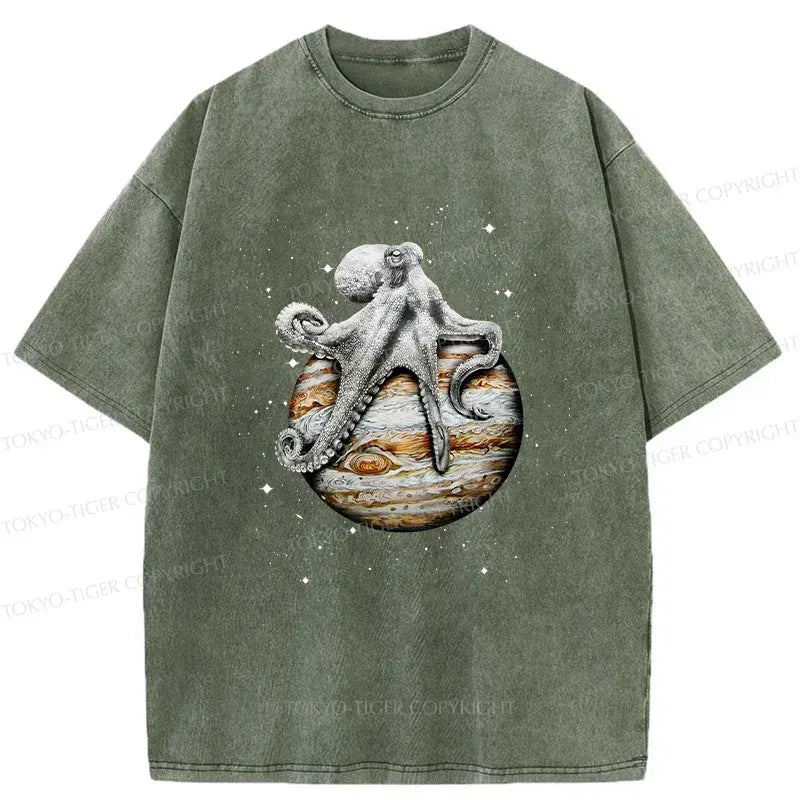 Vintage Washed Octopus T-Shirt for Streetwear