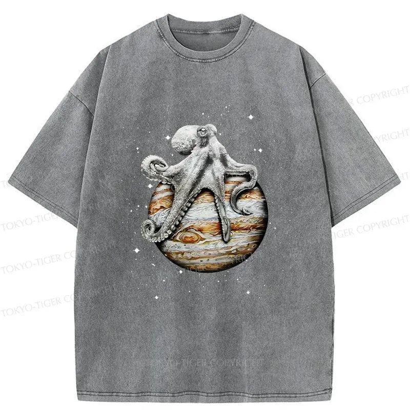 Vintage Washed Octopus T-Shirt for Streetwear