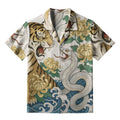 Japanese Woodblock Print Button-up Shirt Free Shipping
