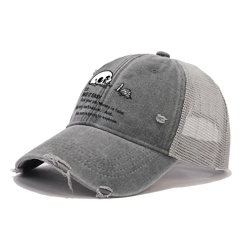 Kyoto-Lion Skeleton Ridicule Trucker Cap