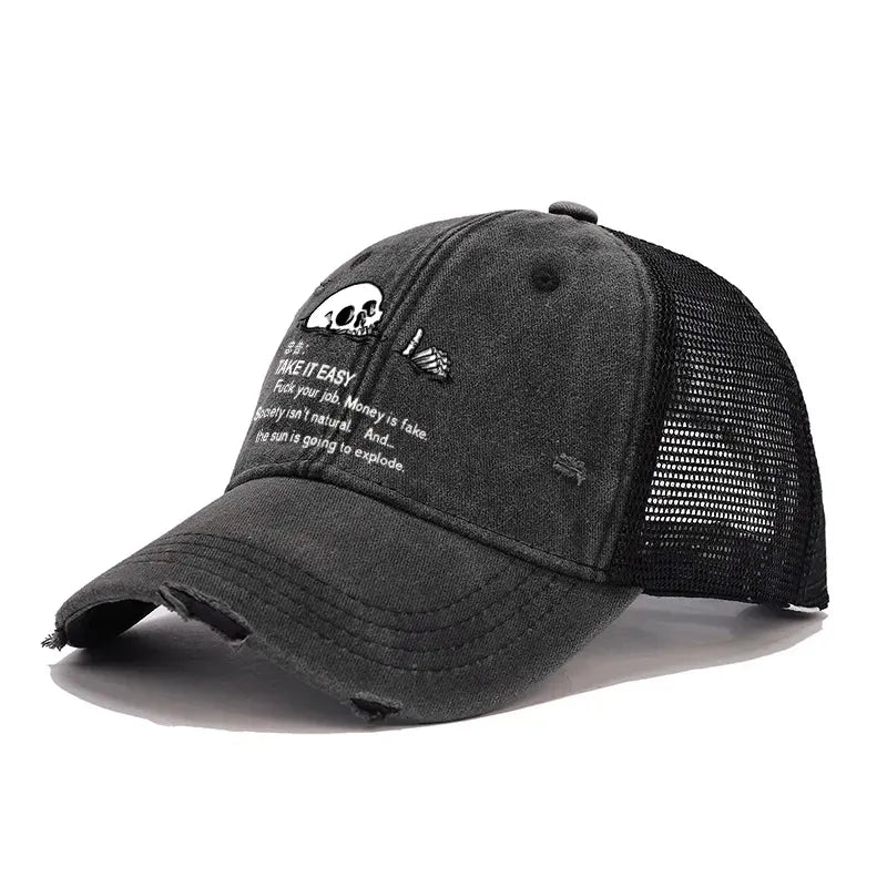 Kyoto-Lion Skeleton Ridicule Trucker Cap