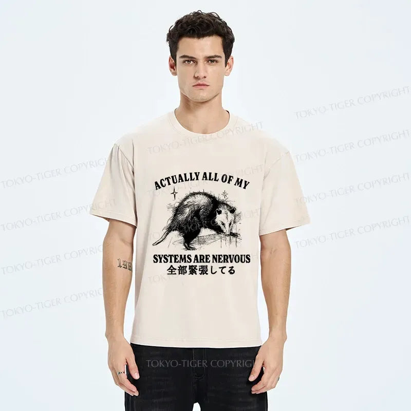 Kyoto Lion Washed T Shirt for Streetwear