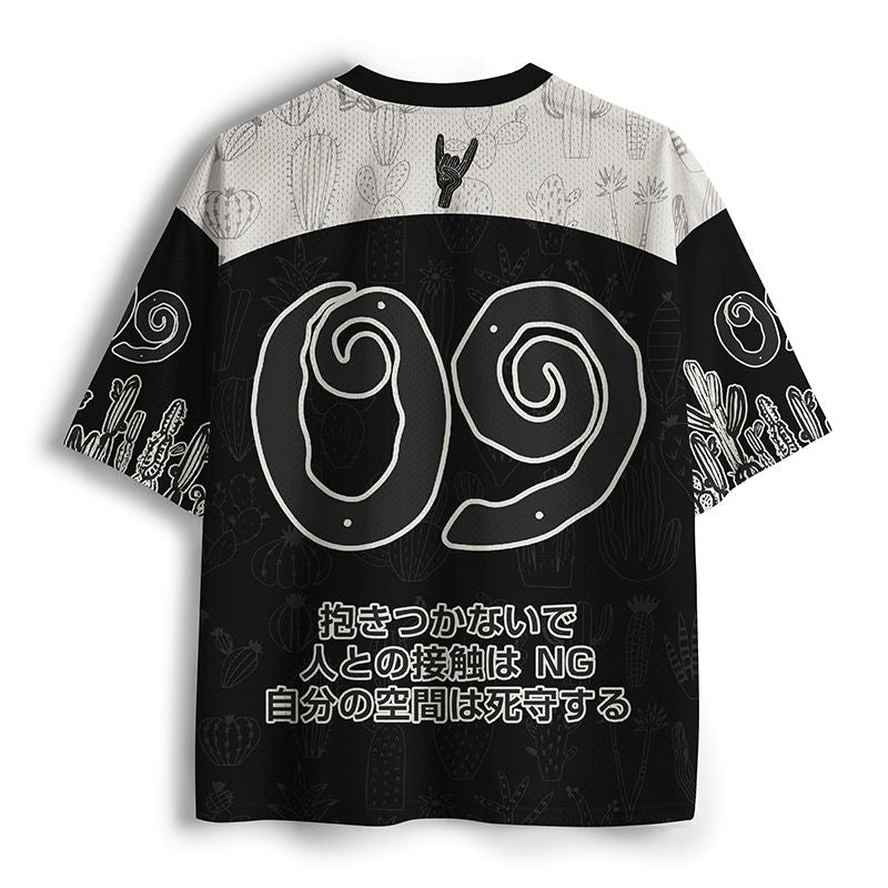 Kyoto-Lion Funny Personal Space Cactus Meme Mesh Jersey