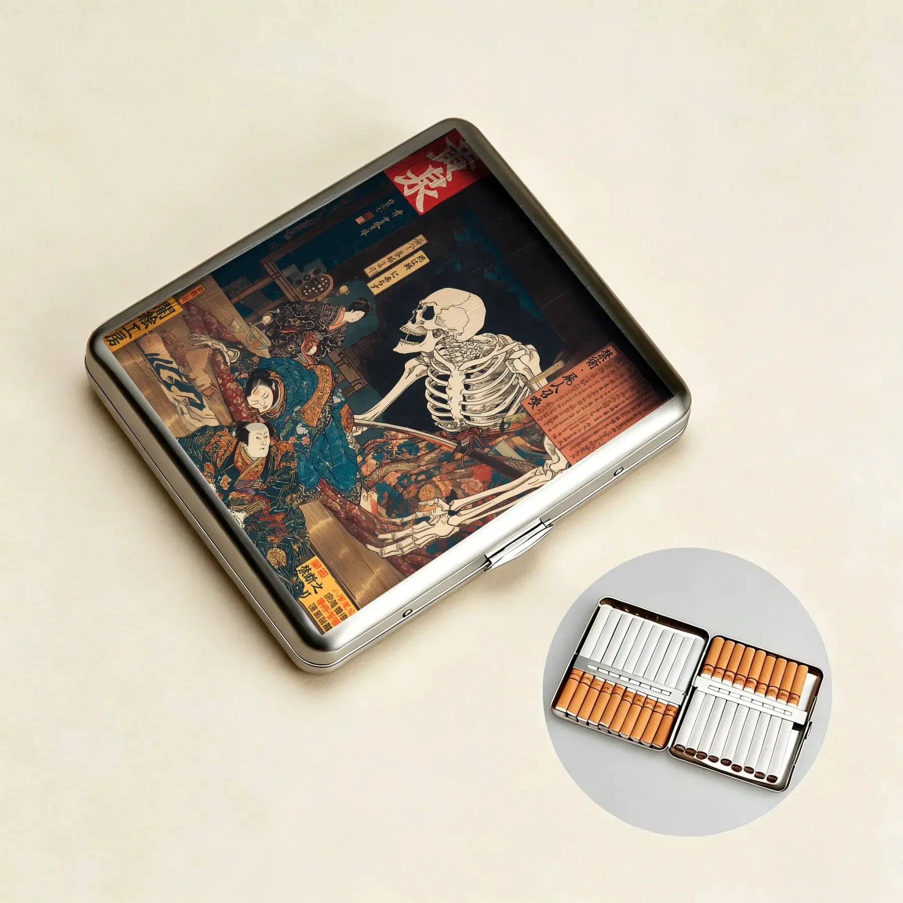 Kyoto-Lion Ukiyoe Skeleton Yokai Cigarette Case